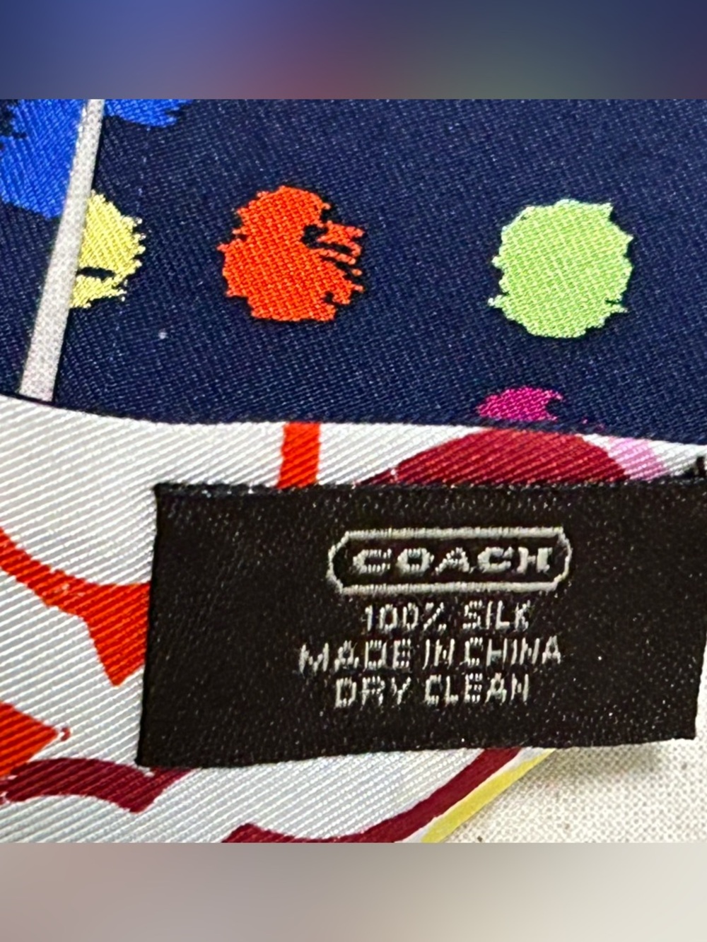 COACH 💯 Silk Skinny Scarf - Picture 5 of 6